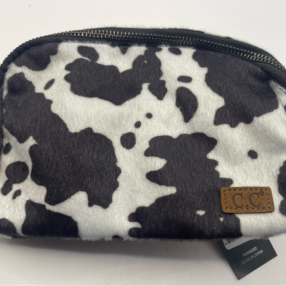 This C.C Belt Bag Fanny Pack in Black and white patch new